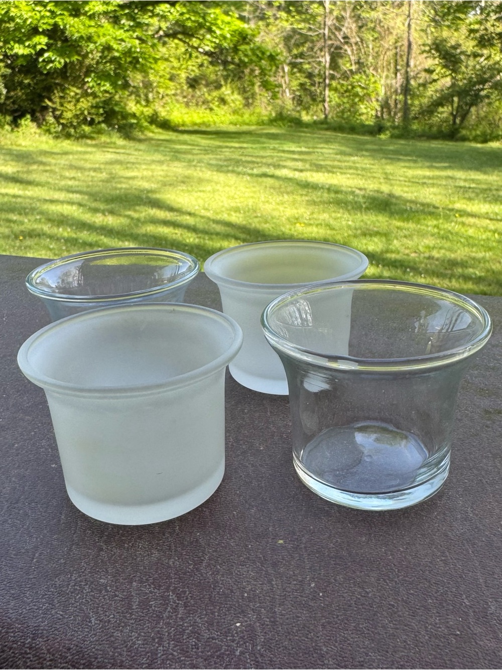 SET OF FOUR TEA LIGHT OR VOTIVE CANDLE HOLDERS